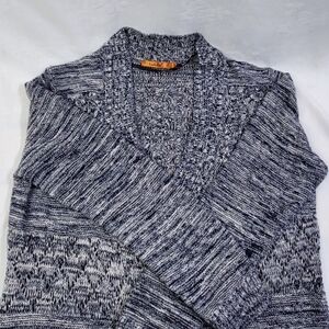 Belldini Womens Blue Heather Boho Festival Vintage Inspired Open Cardigan Lg